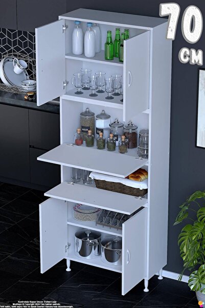 Eliusta Derin 70 cm 6 Kapaklı Çok Amaçlı Mutfak Kiler Dolabı Organizer Banyo ...