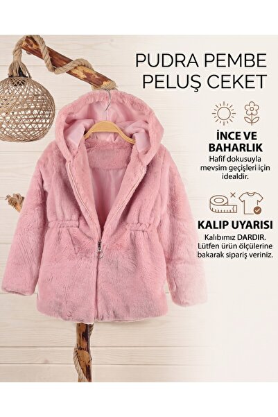 voyyo kids baby Kız Çocuk İçi Astarlı Peluş Kapüşonlu Mont (6-15 Yaş) DAR KAL...