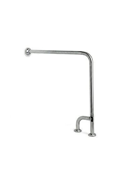 AQUA BAGNO Mafsallı Basic Engelli Tutunma Barı 75x75 cm Paslanmaz Çelik Zemin Destekli Banyo Barı
