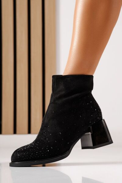 Zaira Botine dama vatuite negre din piele ecologica intoarsa Eliza #30236 - 39