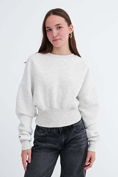Addax Şardonlu Crop Sweatshirt S13358