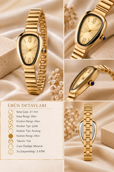Reddington Women's Montre Model Gold Dial Retro Wristwatch