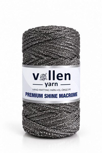 vollen yarn Simli Makrome İpi 100g 150m Premium Shine – Polyester Çanta İpi, ...