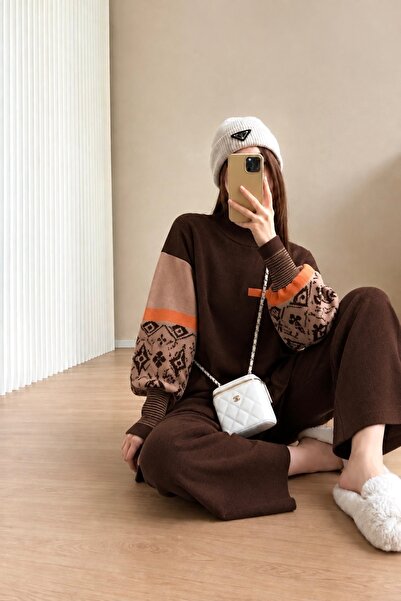 BLUE FASHION Women's Two-Piece Modest Set Winter Piqué