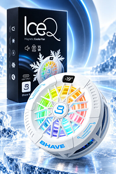 Bhave IceQ | Telefon Soğutucu | MagSafe & Klips | RGB LED Ekranlı 3 Kademe Se...