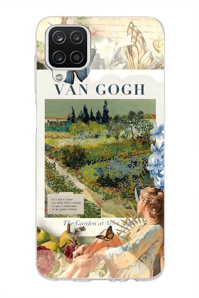 FLAMENKO Samsung Galaxy A22 / M22 / M32 Compatible Van Gogh Art Patterned Tra...