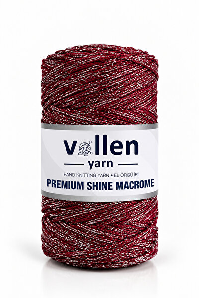 vollen yarn Simli Makrome İpi 100g 150m Premium Shine – Polyester Çanta İpi, ...