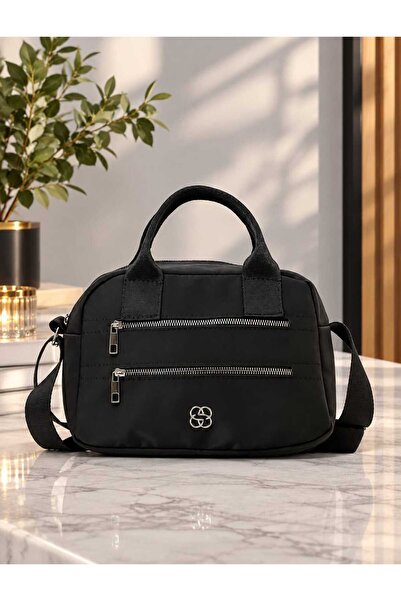 MAC&MOS Women's Black Compartment Hand and Shoulder Bag