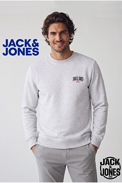Jack & Jones Jjpan Sweat Crew Neck White Melange
