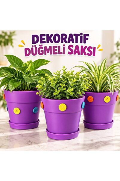 AYSTAR Çiçek Saksısı Tabaklı Saksı 1,1 LT