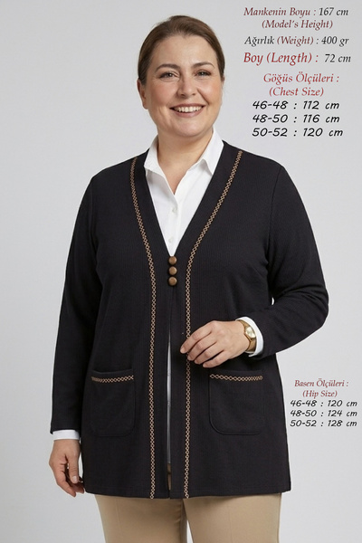 Laden Cardigan tricotat sezonier pentru femei, mărime mare, pentru mamă, din ...
