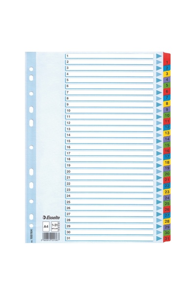 Esselte Separatoare pentru fișe indexate 1-31 MYLAR