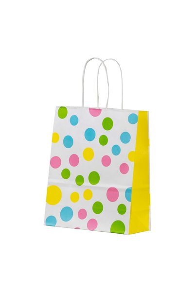 OEM PAPER BAG TWISTED HANDLE 32 x 12 x 41 CM WHITE CONFETTI PAPIROTI