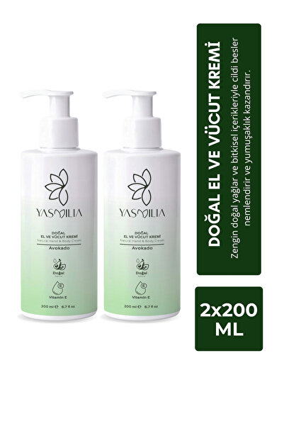 Doğal Premium Nemlendirici El ve Vücut Kremi 2 x 200 ml – Vitamin ve Bitki Özleri