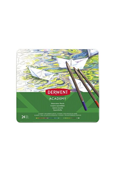 Derwent ACADEMY Creioane colorate acuarelabile, 24 de culori