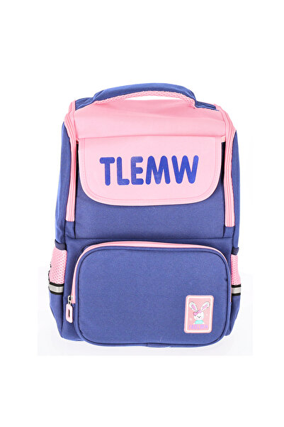 PIGNA Grade 0 Backpack Funtasy Navy Pink 2 Zippers