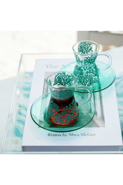 Blends Tea Cups Set of 6 pcs Coral Reef Pattern from Marisia