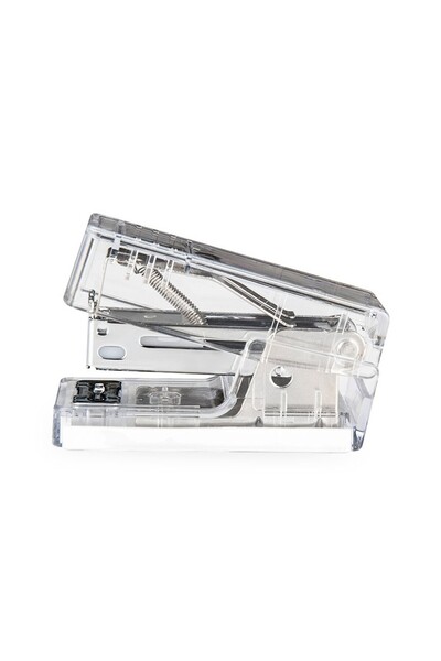 Deli Mini capsator cu 12 fante 24/6 NUSIGN transparent