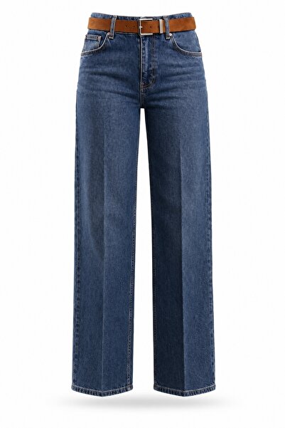 5in1Canpolat Mavi Kemerli Straight Fit Jean 953