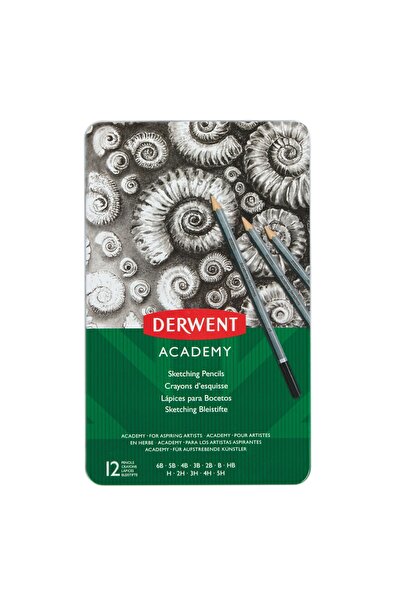 Derwent Set of 12 Academy Graphite Pencils 6B-5H, high quality for aspiring a...