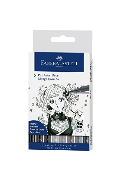 Faber Castell PITT ARTIST PEN ΣΕΤ ΜΑΝΓΚΑ 8 ΤΕΜΑΧΙΑ ΒΑΣΙΚΟ FABER-CASTELL