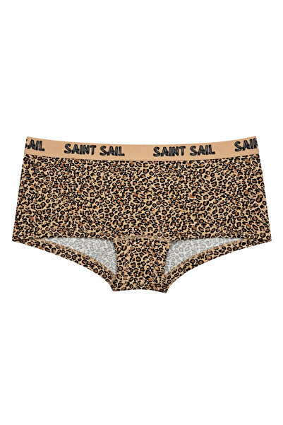 Saint Sail Kadın Leopar Desenli Boyshort - Şık ve Rahat Pamuklu Boxer