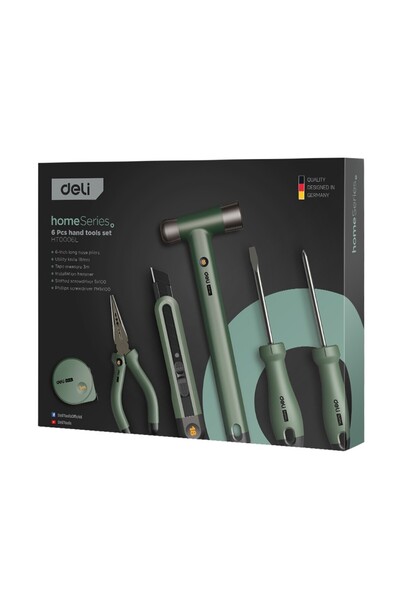 Deli 6-PIECE BASIC GREEN TOOL KIT HOME SERIES
