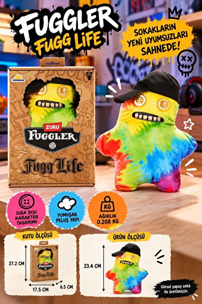 TOYFEST Fuggler Fugg Life Sir Splodge-A-Lot Green and Yellow Hat Plush Toy - ...