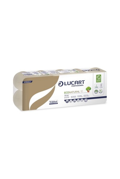 Lucart Ролка тоалетна хартия, 10 ролки/комплект, Еконачъръл 10, 811822