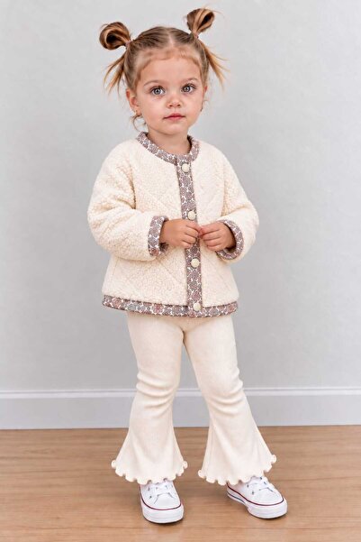 lova baby KIZ ÇOCUK 1/3 YAŞ ÇİÇEK DESENLİ ASTARLI HIRKA