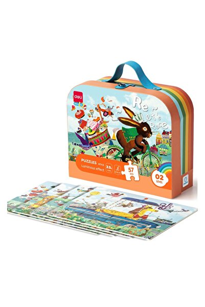 Deli Puzzle Pungă Cadou 57 Piese Fosforescent Curse 3.5+