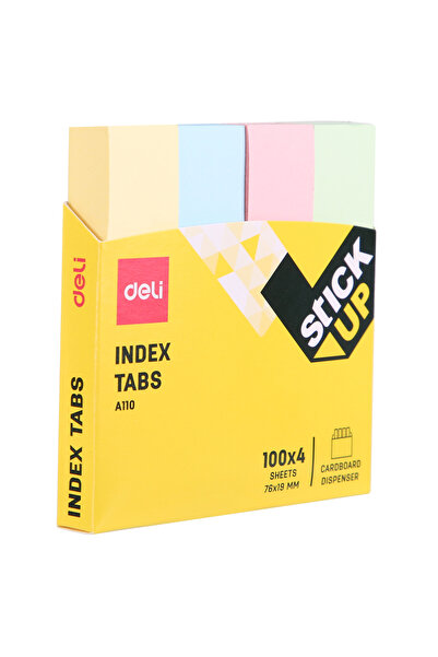 Deli Index adeziv din hârtie 19*76mm 4 culori pastel 100 coli