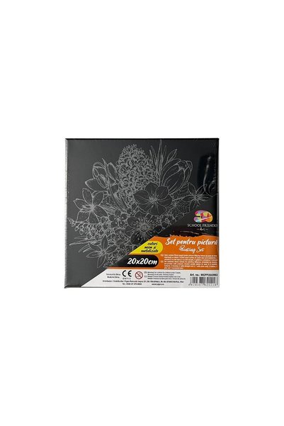 PIGNA Preprinted canvas on black frame 20*20cm flowers SF ART
