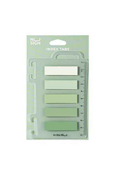 Deli Index adeziv din plastic 12*44mm 5 culori Verde 20 coli Riglă Nusign