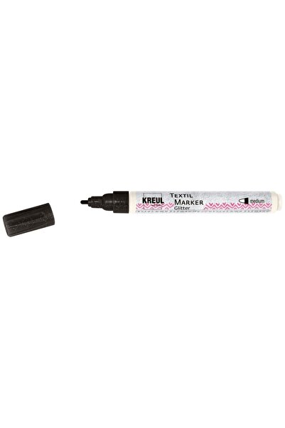 Kreul Marker textil Glitter Kreul, vârf mediu, negru