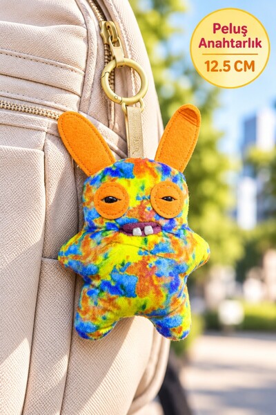 TOYFEST Fuggler Rabid Rabbit Çok Renkli Turuncu Kulaklı Peluş Anahtarlık - 12...