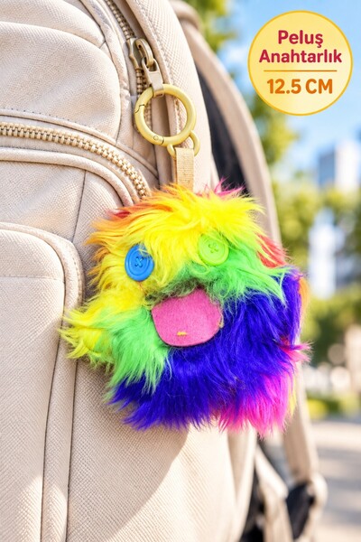 TOYFEST Plush Bag Clip Mini Series 6 Rainbow Colorful Furry - 12.5 cm