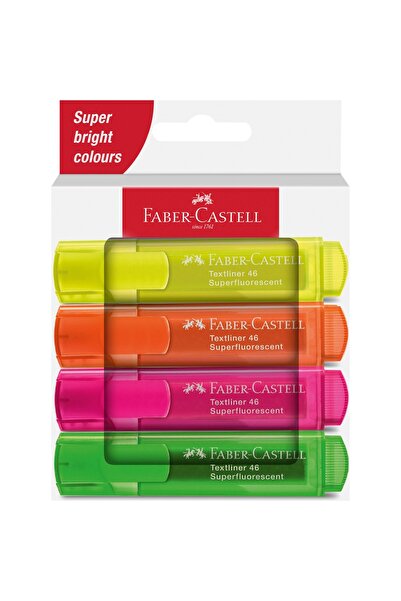 Faber Castell СУПЕРФЛУОРЕСЦЕНТЕН КОМПЛЕКТ МАРКЕРИ ЗА КАРТОН 4 1546 2024 FABER...
