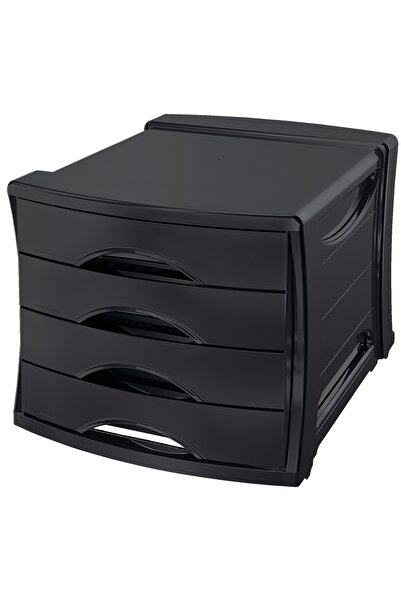 Esselte 4 Drawer Black Cabinet EuroPost Vivida