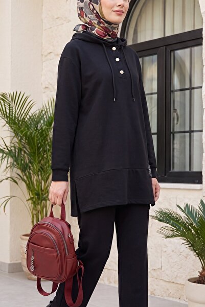 Modamorfo Snap-Fastened Arma Detailed Double Combed Cotton Set - Black