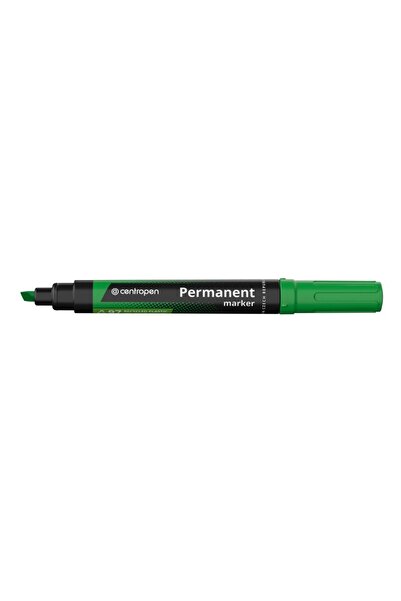 CENTROPEN Marker permanent verde cu vârf teșit 8576