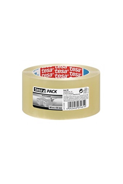 Tesa Bandă adezivă pe bază de cauciuc, 48 mm x 66 m, transparentă
