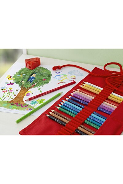 Faber Castell ROLLUP 18 CREIOANE COLORATE GRIP+ HUSĂ CU ASCUȚITOR FABER-CASTELL
