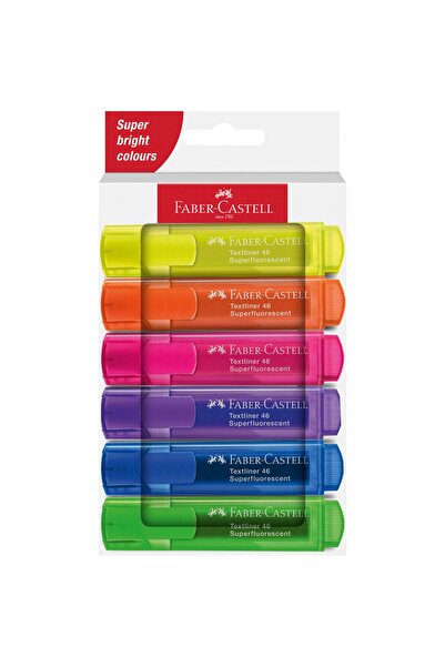 Faber Castell SUPERFLUORESCENT HIGHLIGHTER SET 6 1546 CARDBOARD BOX 2024 FABE...