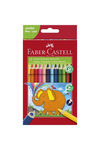 Faber Castell Χρωματιστά μολύβια Faber-Castell jumbo τριγωνικά 12 τεμάχια