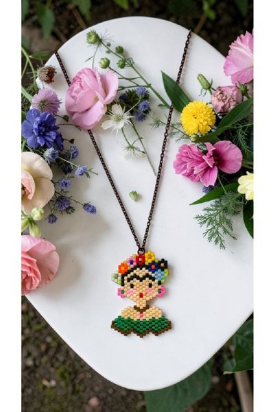 SEARD Miyuki Beads Handmade Frida Kahlo Necklace