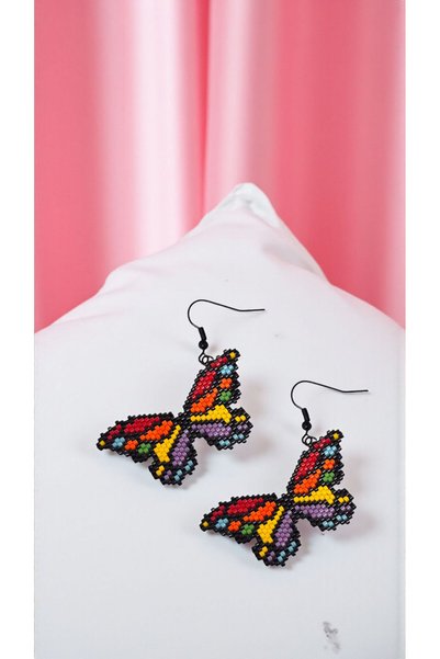 SEARD Miyuki Beads Handmade Colorful Butterfly Earrings