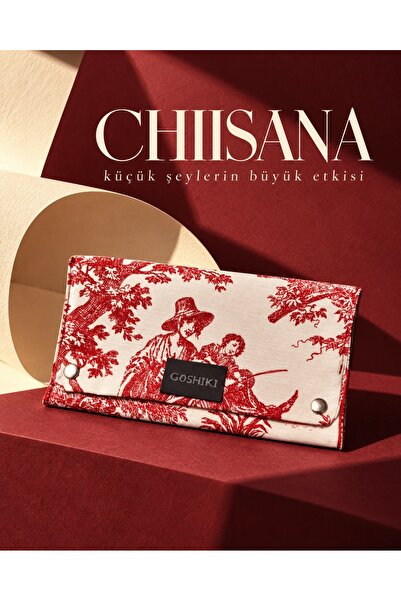 Goshıkı Chiisana - Vintage Desenli Makyaj Çantası Çıtçıtlı Katlanabilir Portf...