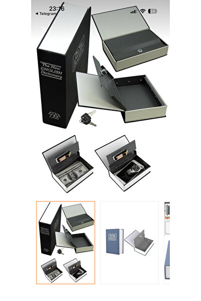Levn Home Gizli Kasa Kitap Görünümlü Anahtarlı Çelik Mini Kasa