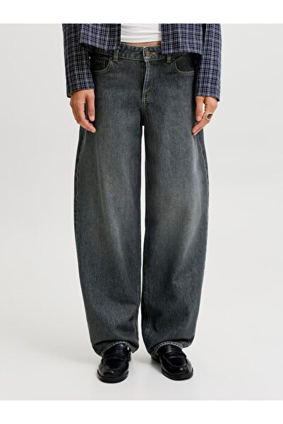 Jack & Jones Kadın Barrel Fit Orta Bel Jean - Fuji
